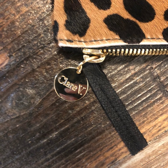 Clare V Large Foldover Clutch leopard skin - Picture 2 of 4